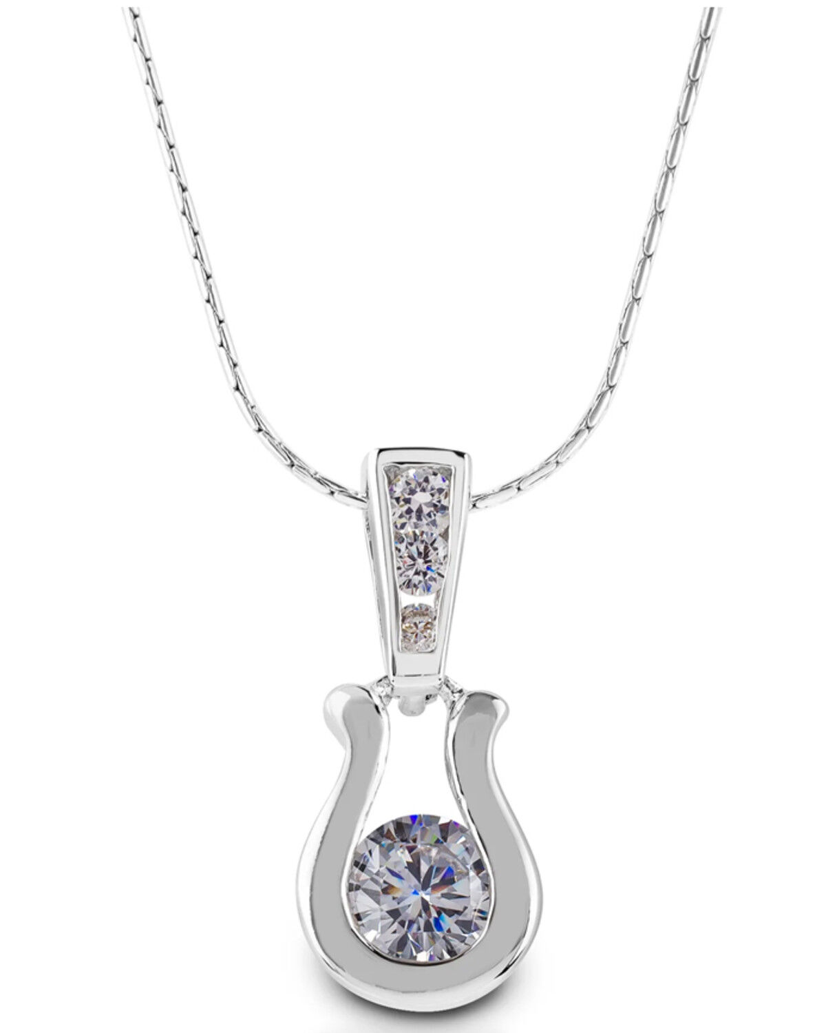 Image #1 - Kelly Herd Women's Silver Horseshoe-Shaped Pendant Necklace, No Color, hi-res