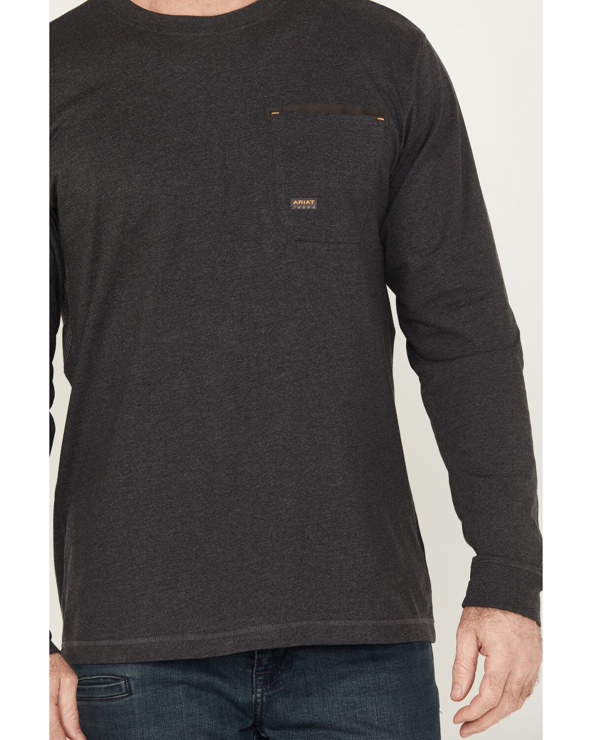 Image #3 - Ariat Men's Rebar Workman Born For This Long Sleeve Graphic T-Shirt, Charcoal, hi-res