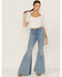 Flying Tomato Women's Lace Rouched Front Crop Top , Ivory, hi-res