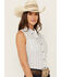 Image #2 - Ariat Women's Billie Jean Floral Striped Sleeveless Button-Down Western Shirt, Blue, hi-res