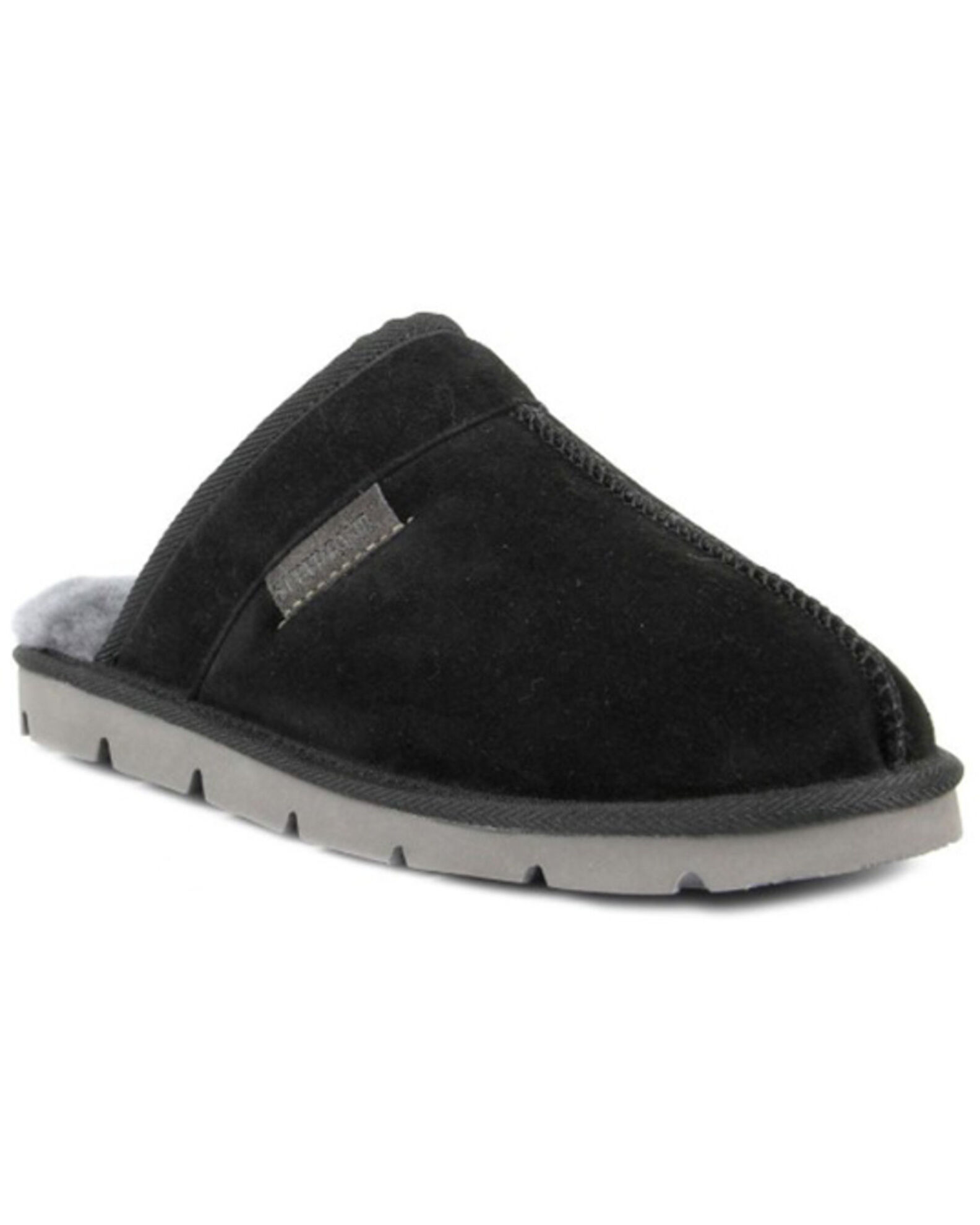 Image #1 - Superlamb Men's Khulan Suede Slippers - Round Toe, Black, hi-res