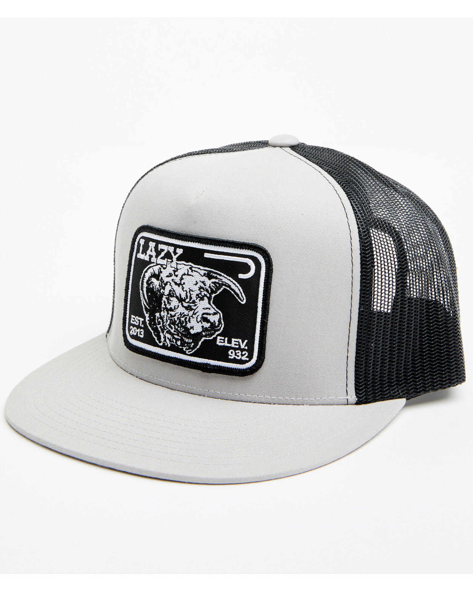 Product Name: Lazy J Ranch Men's Black Elevation Cowhead Logo Patch  Mesh-Back Ball Cap