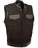 Image #1 - Milwaukee Leather Men's Denim Leather Trim Club Style Vest - Big 3X, Black, hi-res