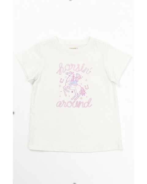 Image #2 - Shyanne Toddler Girls' Graphic Tee and Skirt - 2 Piece Set, White, hi-res