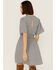 Image #3 - Beyond The Radar Women's Gingham Tie Front Fit & Flare Dress, Black/white, hi-res