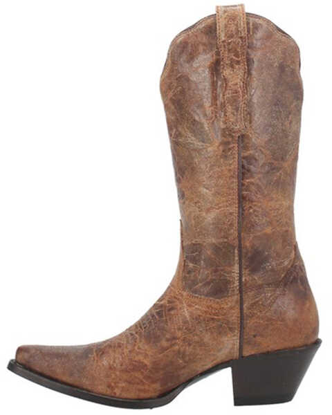 Image #3 - Dan Post Women's Colleen Vintage Leather Western Boot - Snip Toe , Tan, hi-res