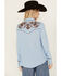 Image #4 - Stetson Women's Embroidered Long Sleeve Pearl Snap Western Blouse , Blue, hi-res