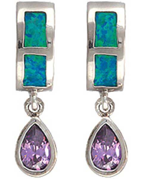 Image #1 - Montana Silversmiths Women's River Lights Purple Tears Earrings, Multi, hi-res
