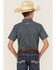 Image #4 - Ariat Boys' Geo Print Short Sleeve Button-Down Western Shirt, Navy, hi-res