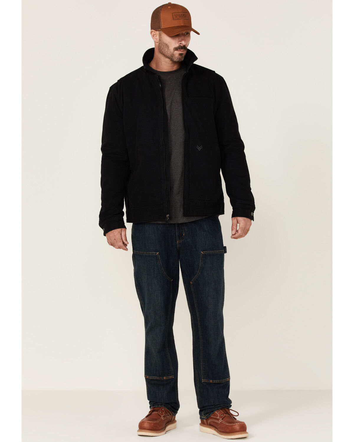 Image #3 - Hawx Men's Black Crawford Weathered Insulated Zip-Front Work Jacket, Black, hi-res