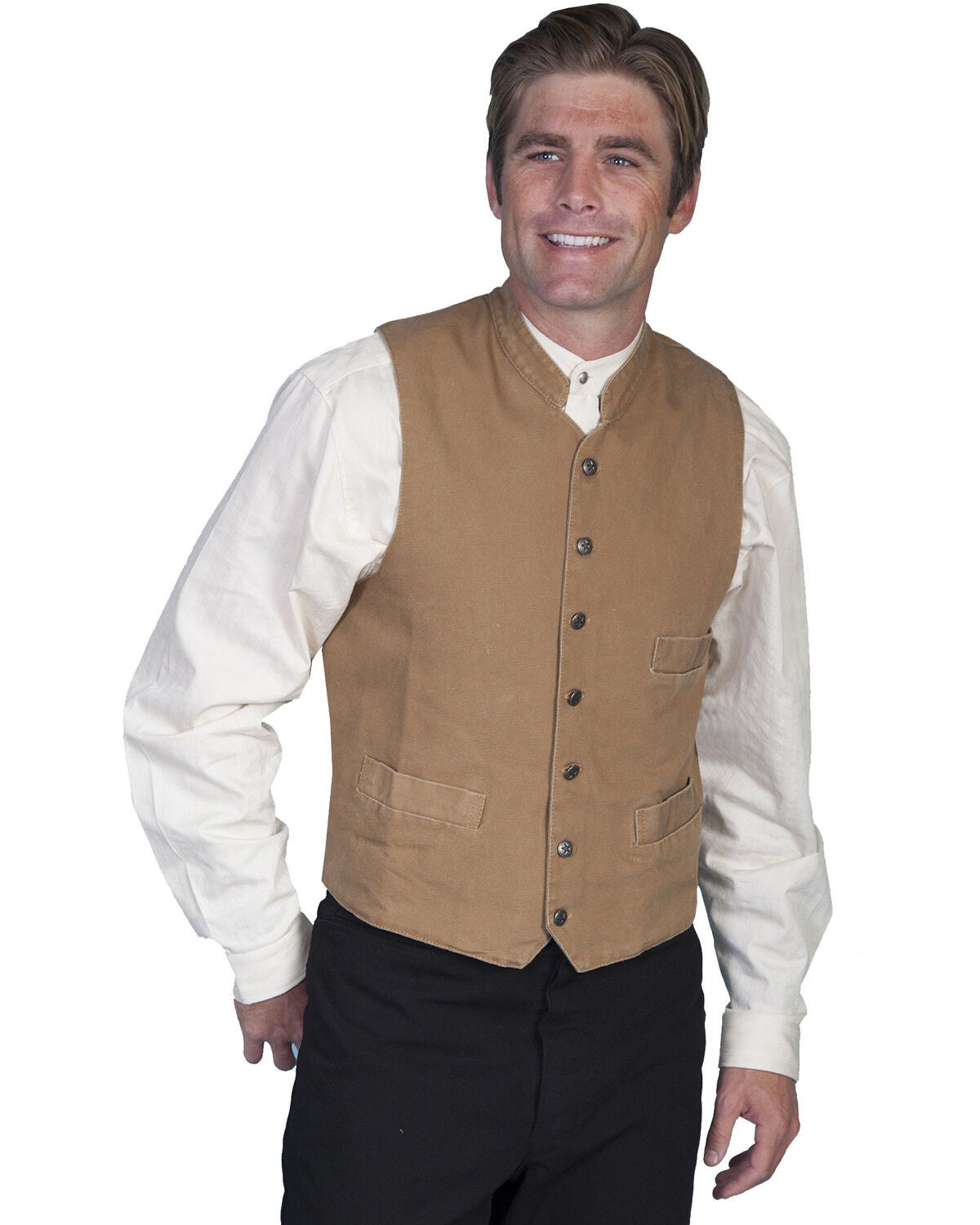 Image #1 - Rangewear by Scully Standup Round Collar Vest - Big & Tall, Brown, hi-res