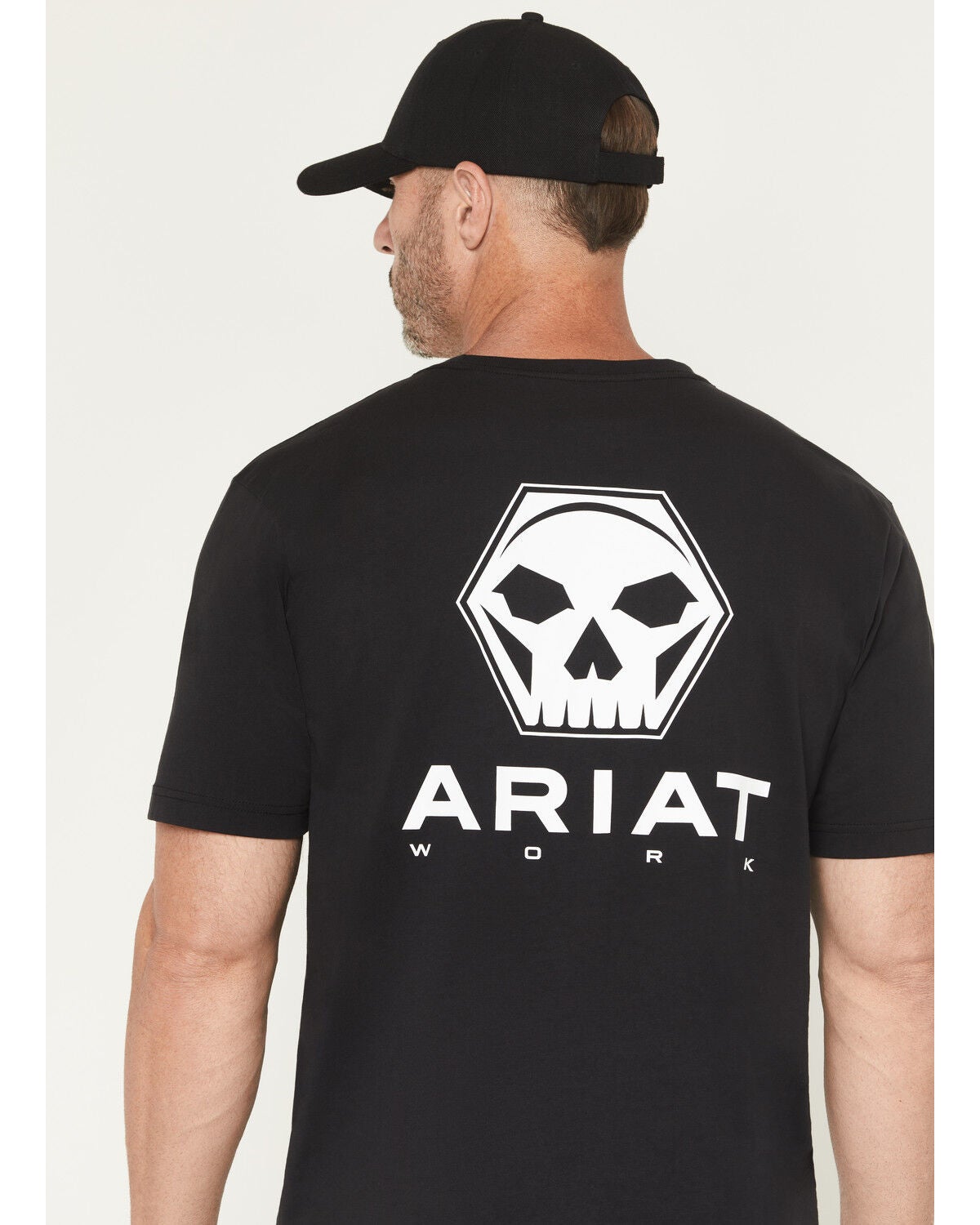 Image #4 - Ariat Men's Rebar Cotton Strong Bolt Short Sleeve Graphic Work Shirt, Black, hi-res