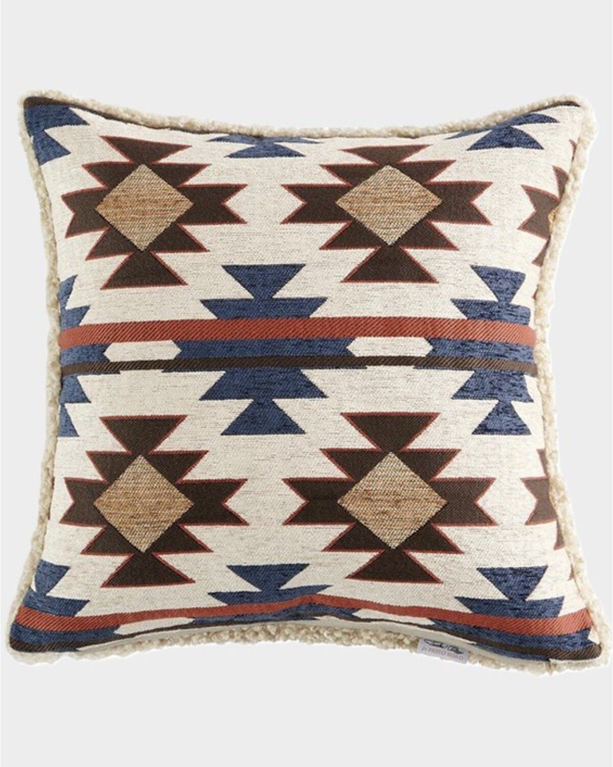 HiEnd Accents Mariella Chenille Teddy-Backed Pillow, Tan, hi-res