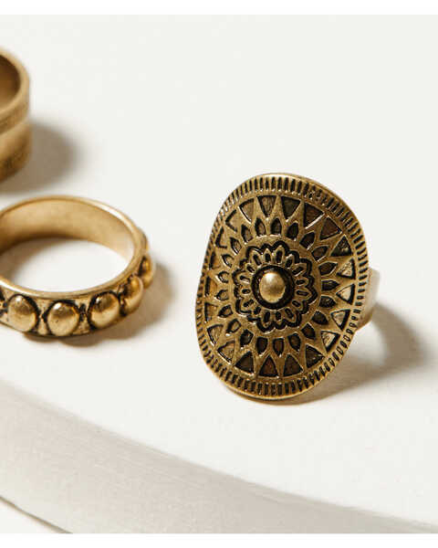 Image #2 - Shyanne Women's Rosa Lane Southwestern Circle Ring Set - 5 Piece, Gold, hi-res