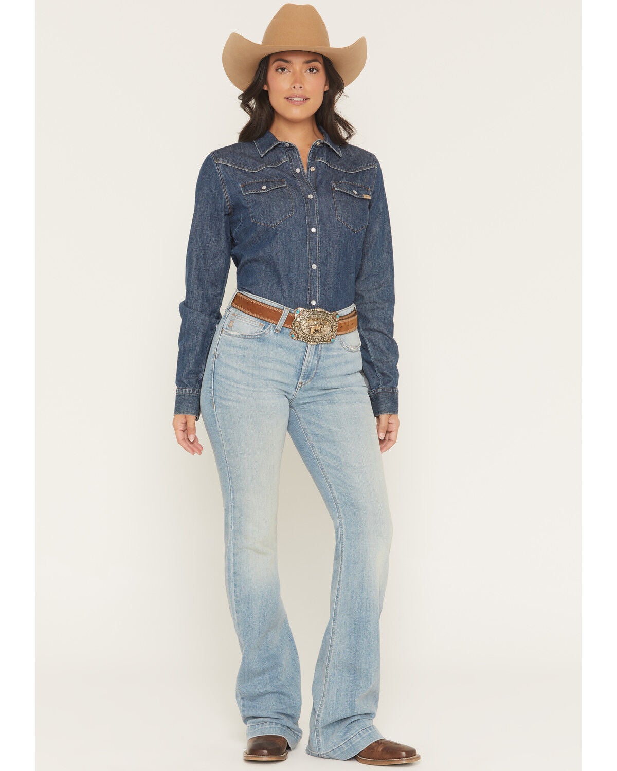 Image #1 - Ariat Women's Marnie Light Wash Slim Trouser Stretch Denim Jeans, Medium Wash, hi-res