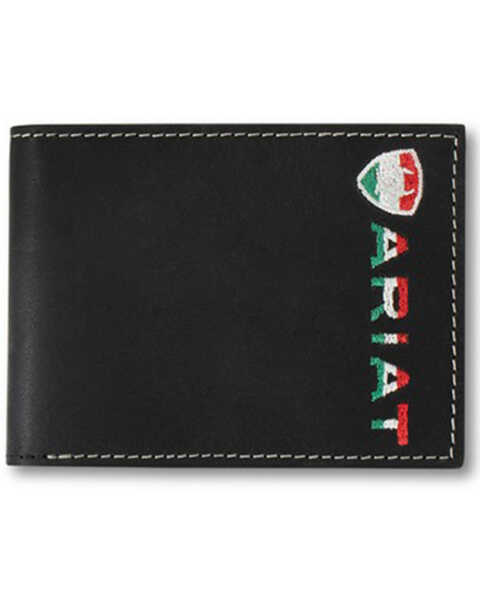 Image #1 - Ariat Men's Mexico Flag Bi-Fold Wallet , Black, hi-res