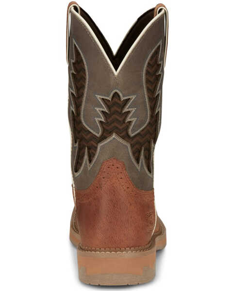 Image #5 - Justin Men's Stampede Bolt Pull On Western Work Boots - Nano Composite Toe , Brown, hi-res