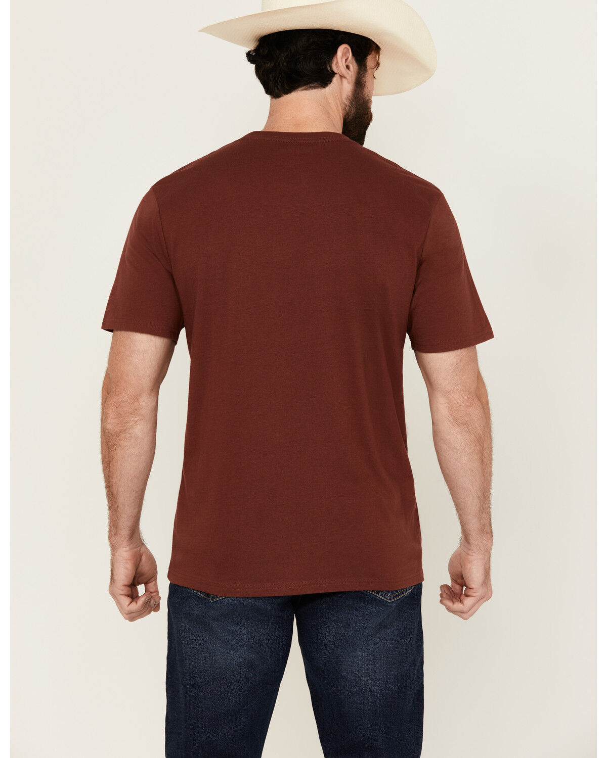 Image #4 - Wrangler Men's Boot Barn Exclusive Buffalo Logo Short Sleeve Graphic T-Shirt, Burgundy, hi-res
