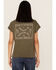 Image #4 - Cleo + Wolf Women's Don't Stress Graphic Tee , Olive, hi-res