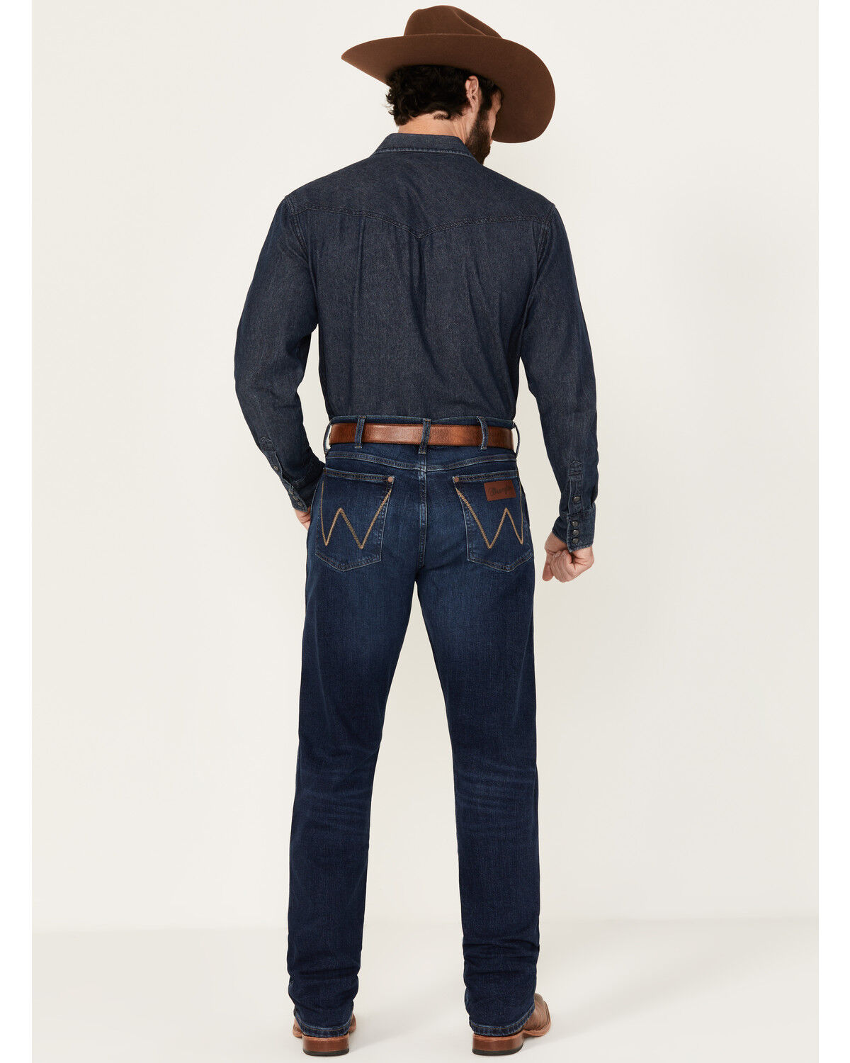 Image #3 - Wrangler Retro Men's Beckford Dark Wash Slim Straight Stretch Denim Jeans - Tall, Dark Wash, hi-res