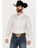Image #1 - George Strait by Wrangler Men's Geo Print Long Sleeve Button-Down Western Shirt, White, hi-res