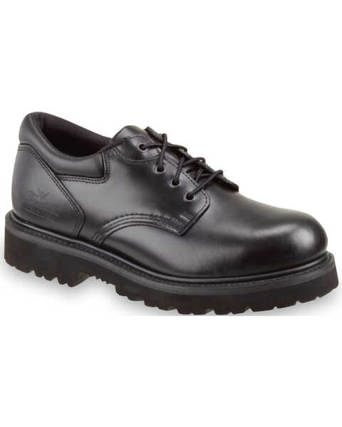 Image #1 - Thorogood Men's Classic Leather Academy Oxfords - Steel Toe, Black, hi-res