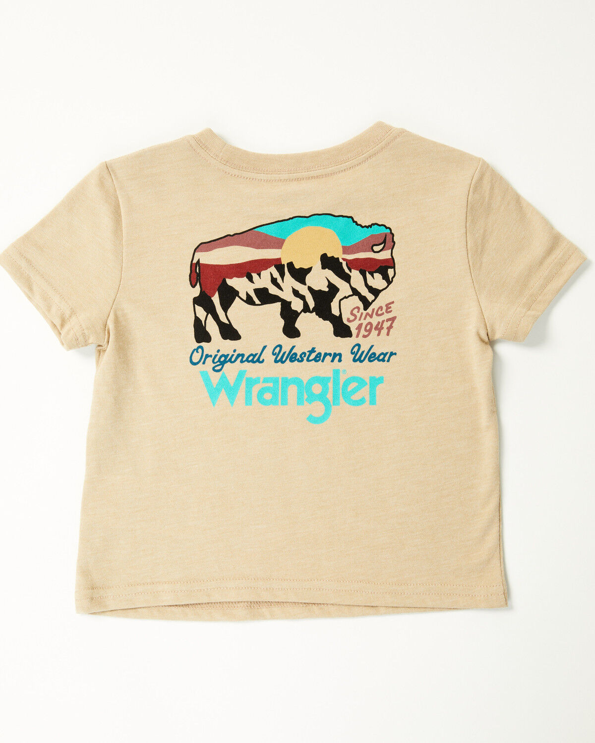 Image #3 - Wrangler Toddler Boys' Buffalo Logo Short Sleeve Graphic T-Shirt, Oatmeal, hi-res