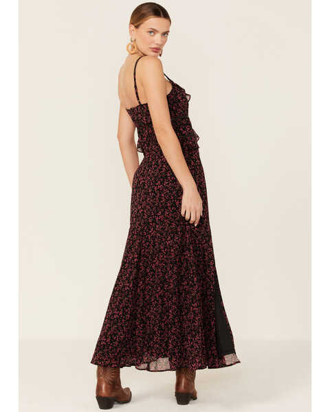 Lovestitch Women's Floral Ruffle Tank Dress, Cherry, hi-res