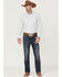 Image #2 - Gibson Men's Fine Vine Stripe Long Sleeve Snap Western Shirt, Cream, hi-res