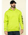 Image #1 - Ariat Men's Lime Heather Rebar Graphic Hooded Work Sweatshirt, Green, hi-res