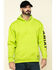 Image #1 - Ariat Men's Lime Heather Rebar Graphic Hooded Work Sweatshirt , Green, hi-res