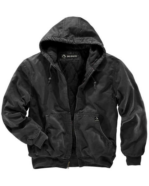 Image #1 - Dri Duck Men's Cheyenne Hooded Work Jacket - Big Sizes (3XL - 4XL), Black, hi-res