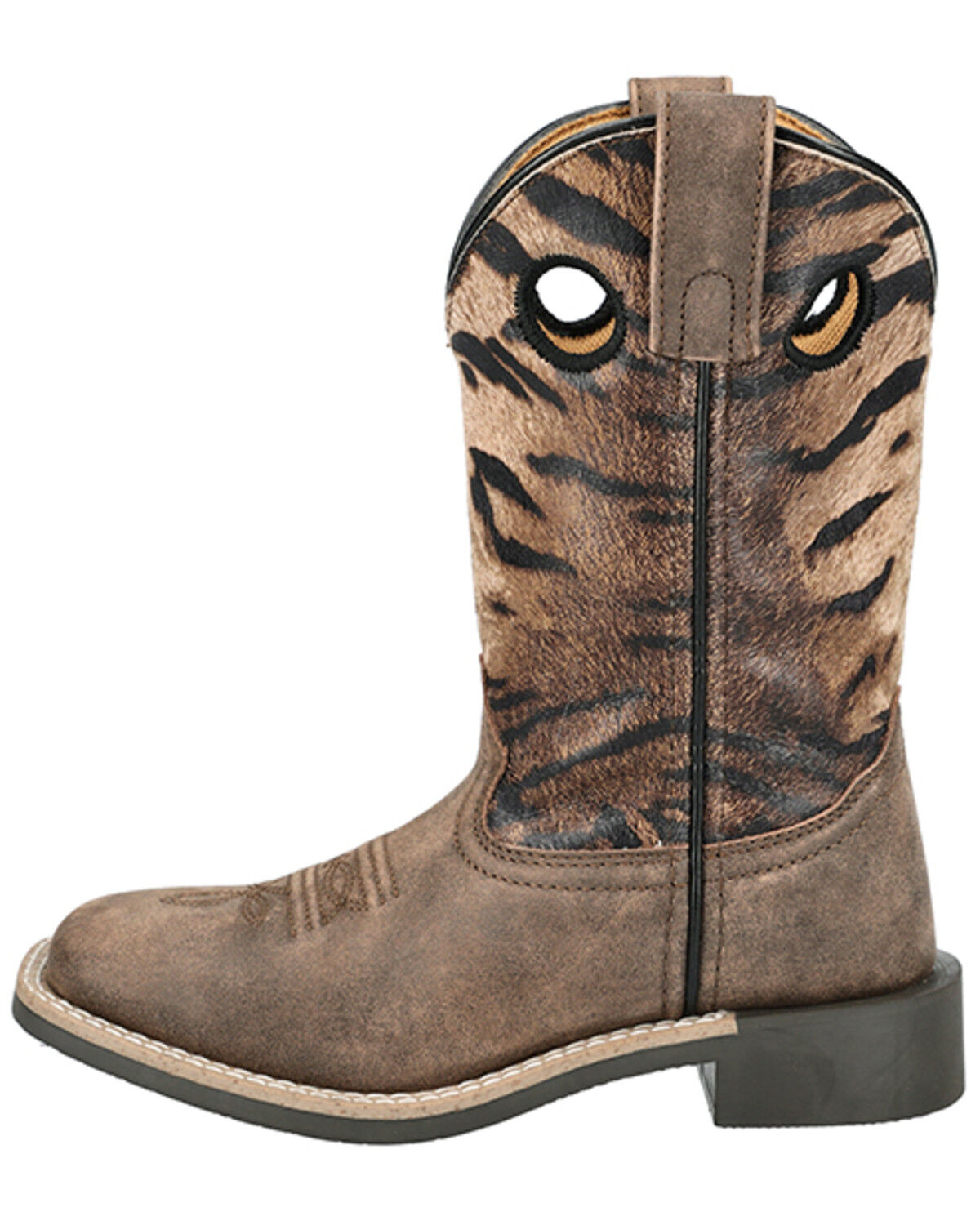 Image #3 - Smoky Mountain Little Girls' Safari Western Boots - Broad Square Toe, Brown, hi-res