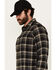 Image #2 - Brothers and Sons Men's Swede Plaid Print Long Sleeve Button-Down Western Shirt, Black, hi-res