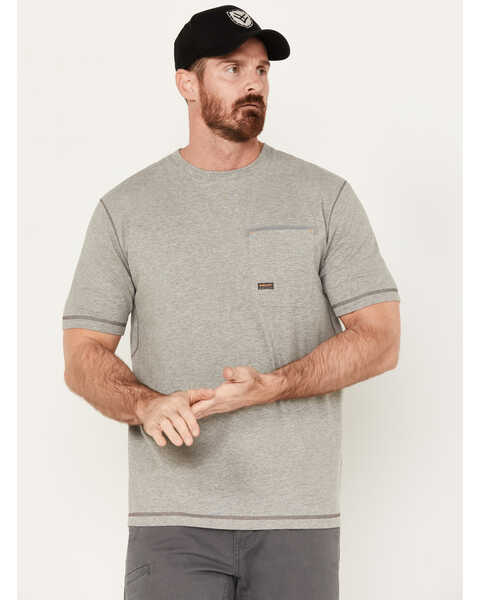Ariat Men's Rebar Workman Reflective Flag Short Sleeve T-Shirt, Heather Grey, hi-res