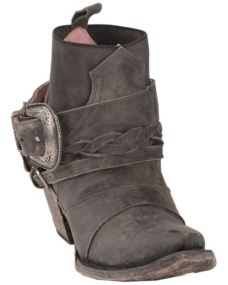 distressed womens booties
