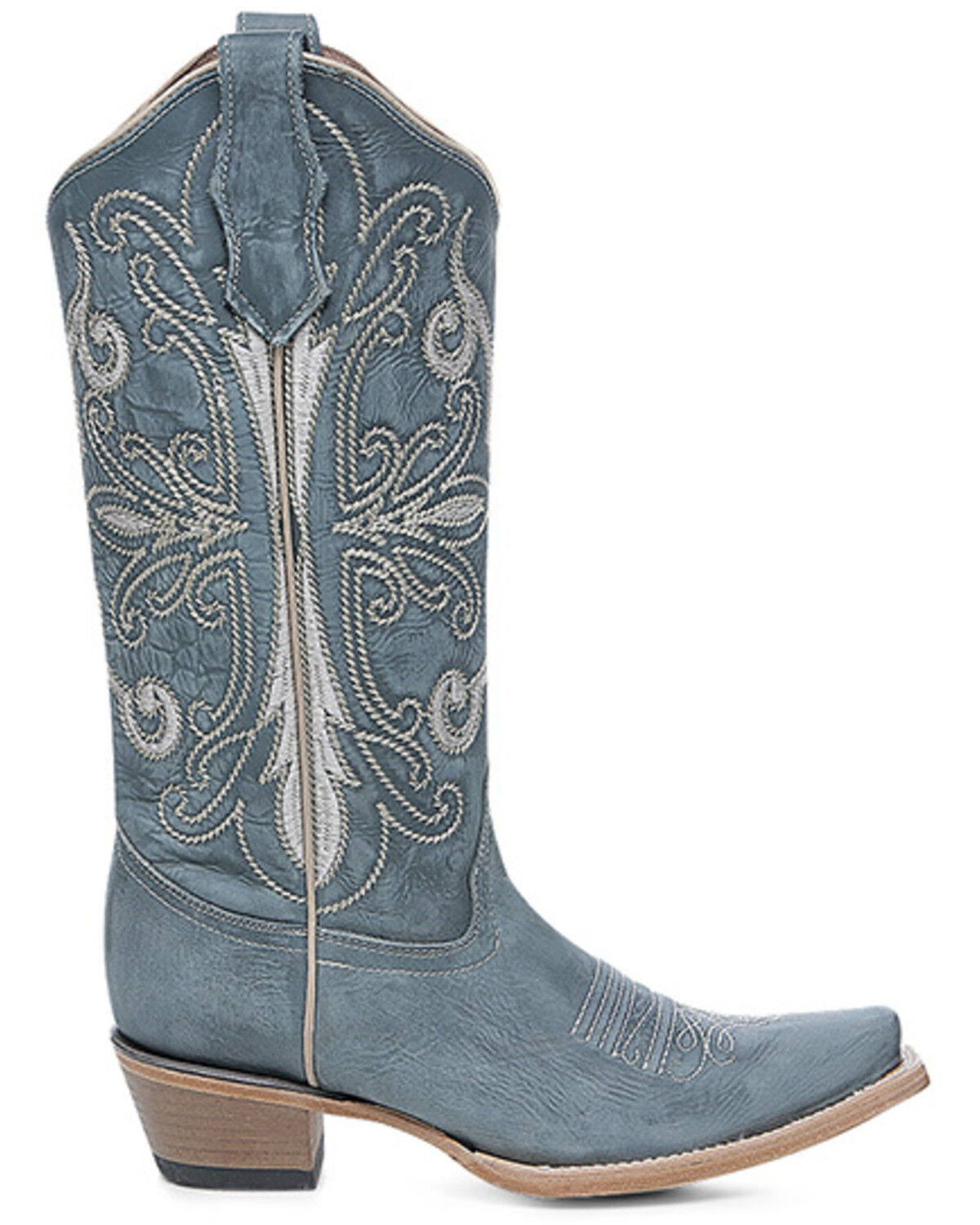 Image #2 - Corral Women's Embroidered Western Booties - Snip Toe, Blue, hi-res