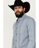 Image #2 - Cody James Men's Buckle Up Chambray Striped Button-Down Long Sleeve Stretch Western Shirt, Light Blue, hi-res