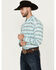 Image #2 - Ariat Men's Jefferson Southwestern Striped Long Sleeve Button-Down Western Shirt - Tall, Turquoise, hi-res