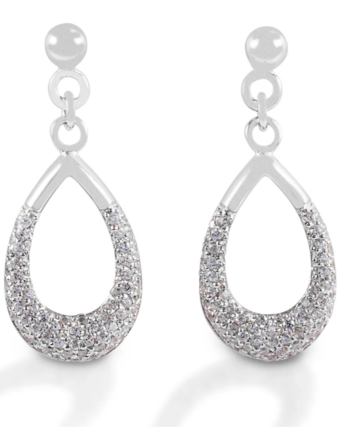 Image #1 - Kelly Herd Women's Silver Teardrop-Shaped Dangle Earrings, No Color, hi-res