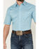 Image #3 - Panhandle Men's Southwestern Print Short Sleeve Pearl Snap Stretch Western Shirt, Aqua, hi-res