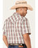 Moonshine Spirit Men's TNT Large Plaid Short Sleeve Snap Western Shirt , White, hi-res