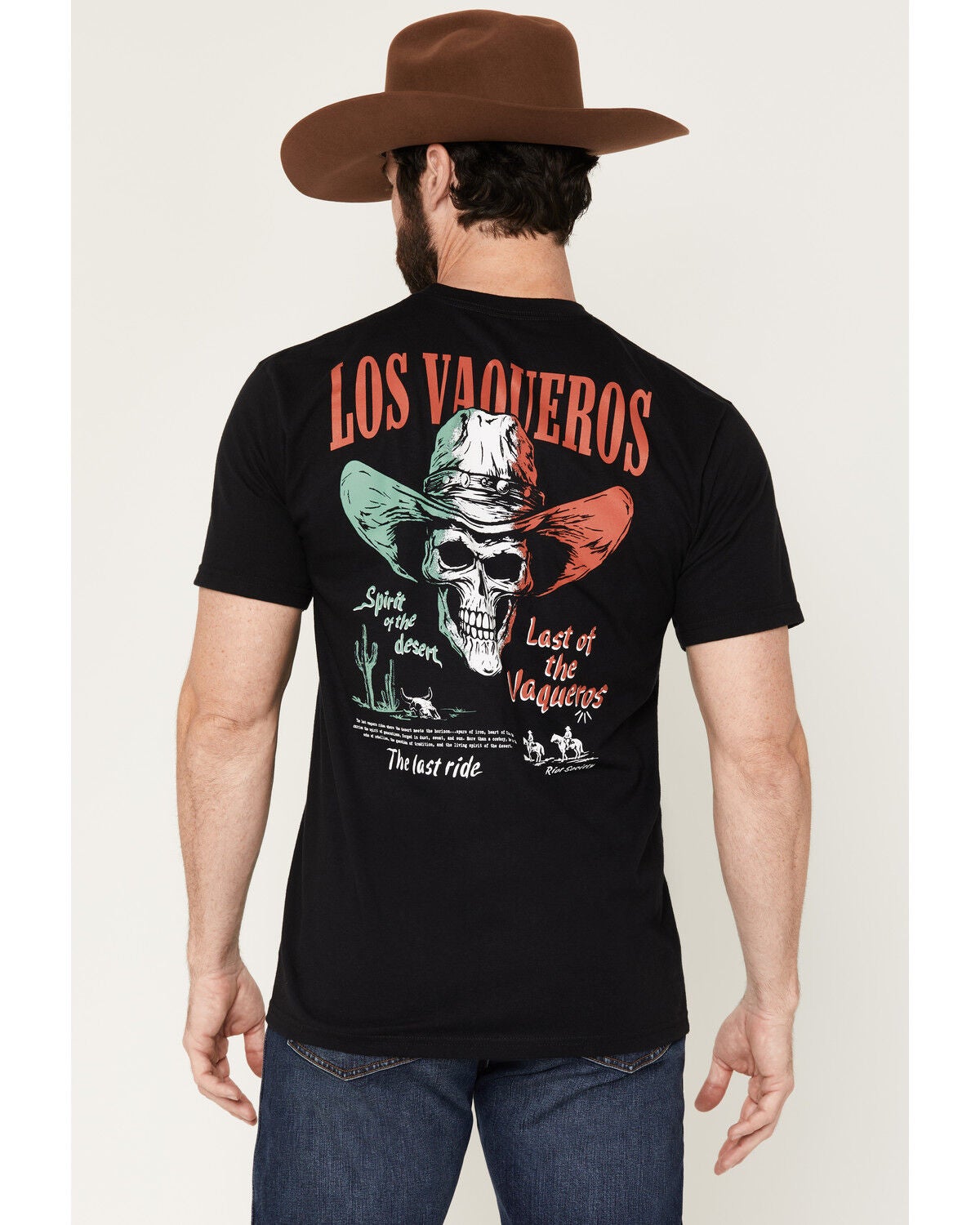 Image #1 - Riot Society Men's Last Of The Vaqueros Short Sleeve Graphic T-Shirt, Black, hi-res