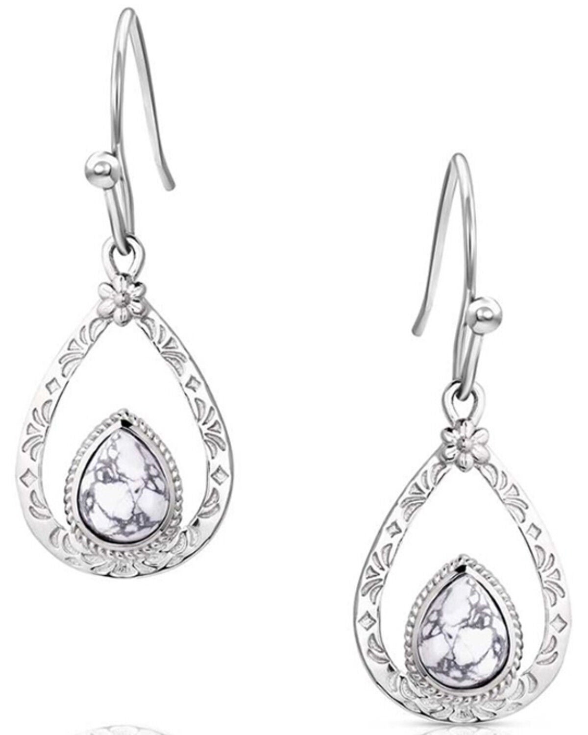 Image #1 - Montana Silversmiths Women's Majestic Halo Earrings, Silver, hi-res
