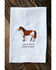 Image #1 - Mud Pie Life Horse Embroidered Hand Towel, White, hi-res