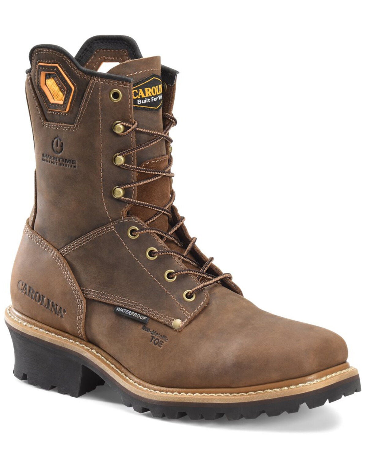 Carolina Men's Coppice Waterproof Logger Boots - Composite Toe, Brown, hi-res