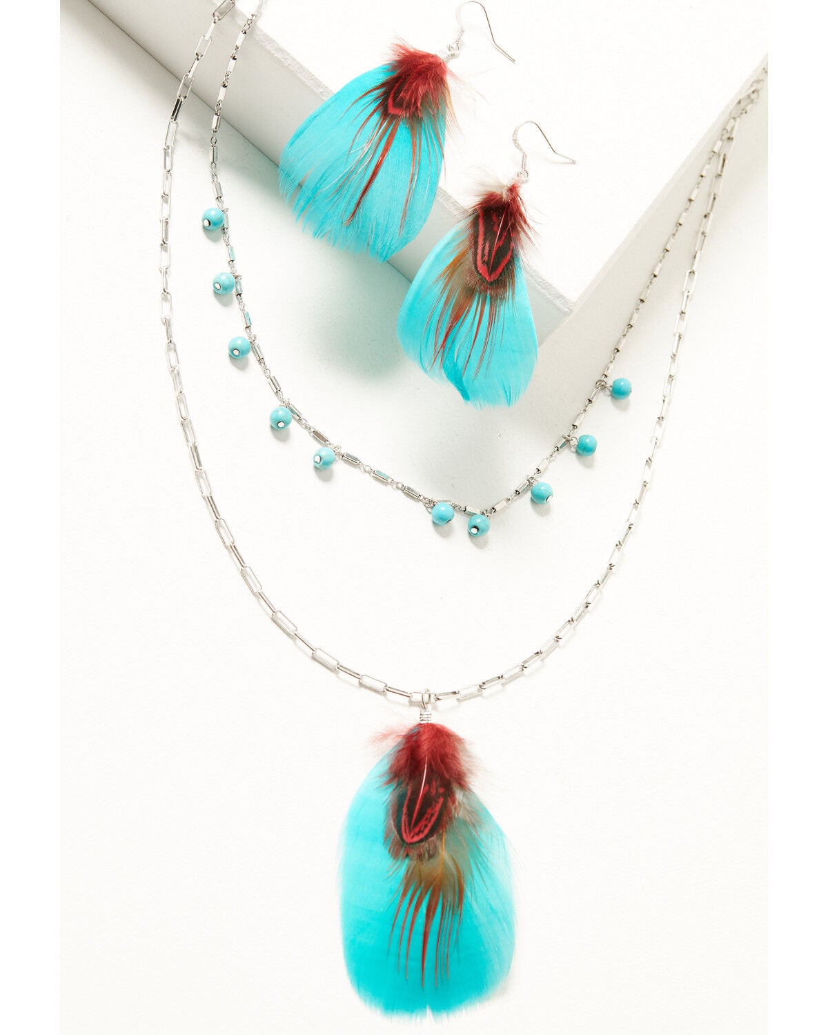 Shyanne Women's Silver Dakota Feather Jewelry Set - 2 Piece, Silver, hi-res