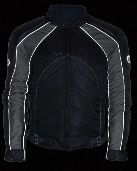 Image #4 - Milwaukee Leather Men's Combo Leather Textile Mesh Racer Jacket, Dark Grey, hi-res