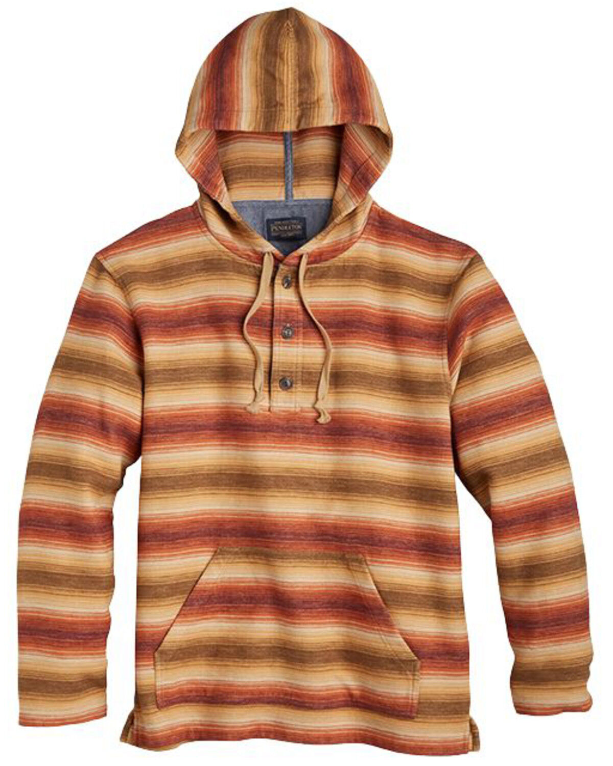 Image #1 - Pendleton Men's Driftwood Striped Print Hooded Sweatshirt, Tan, hi-res