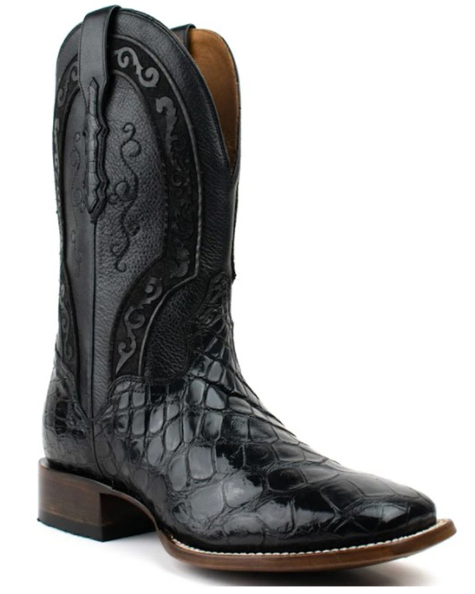 El Dorado Men s Scallop American Alligator Exotic Western Boot